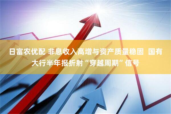日富农优配 非息收入高增与资产质量稳固  国有大行半年报折射“穿越周期”信号