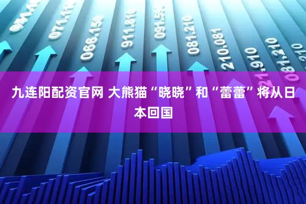 九连阳配资官网 大熊猫“晓晓”和“蕾蕾”将从日本回国
